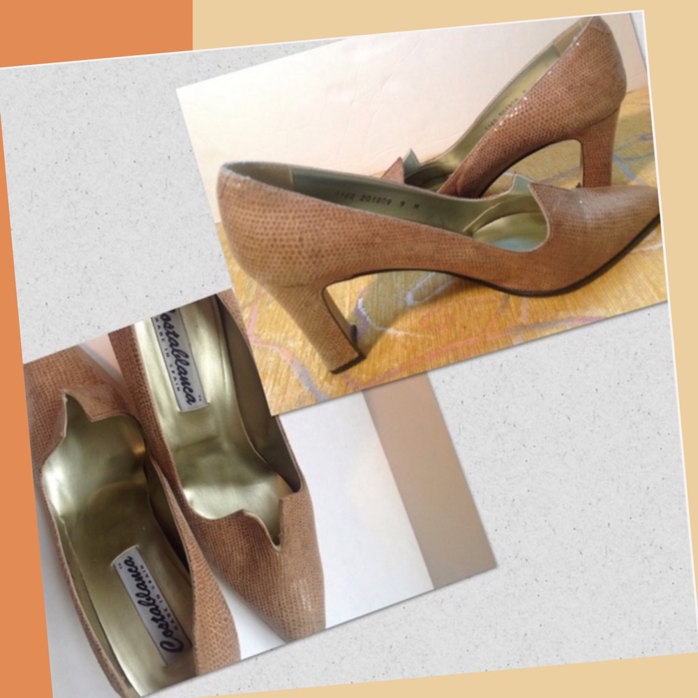 VINTAGE  SPANISH TEXTURED CASABLANCA HEEL - Picture 6 of 7